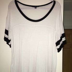 White and black oversized shirt